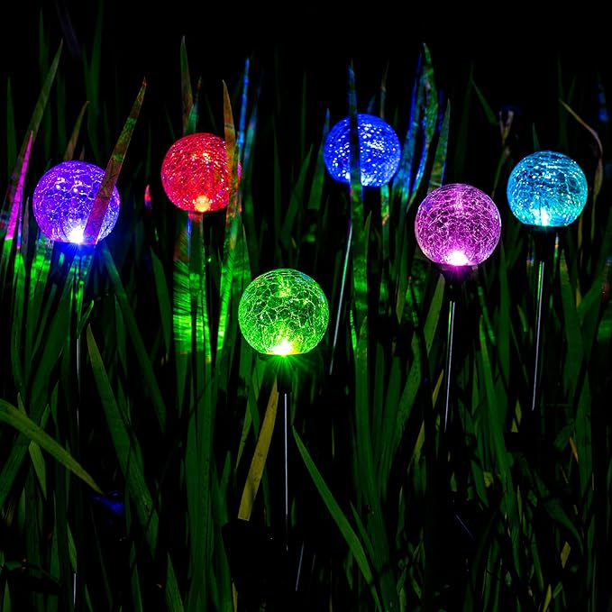 SOLPEX Solar Garden Lights 6 Pack, Solar Lights Outdoor Decorative, Solar Glo...