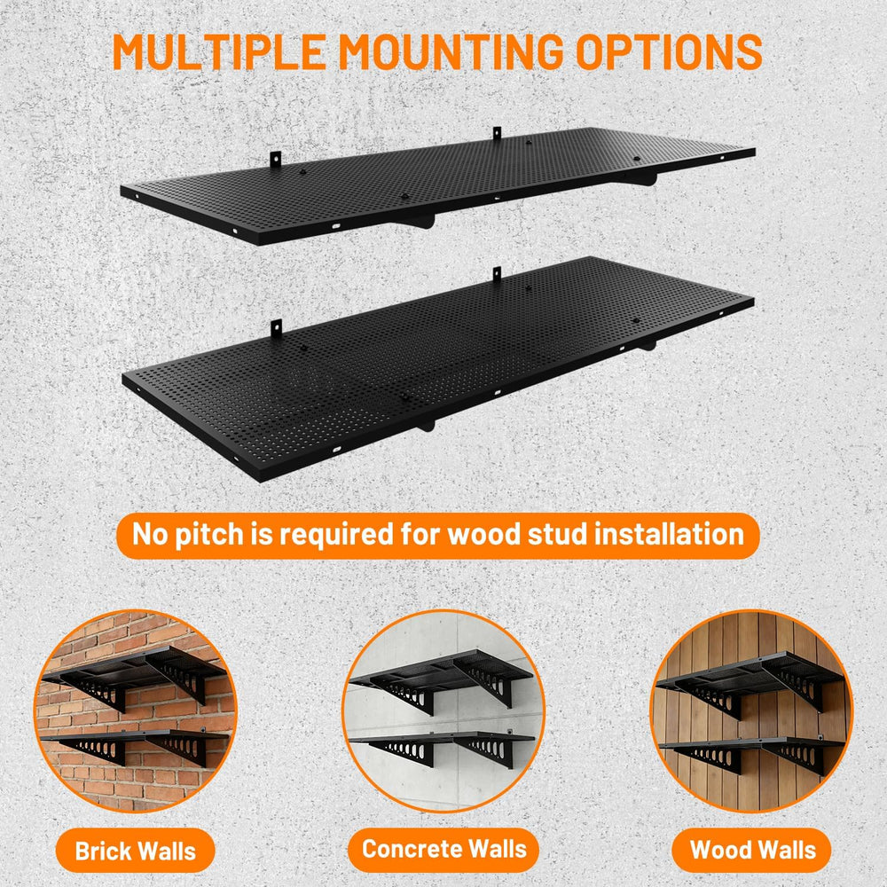 4-Pack 1.5x4ft Wall Storage Shelves, 1000 Lbs Garage Wall Shelf, Heavy Duty F...
