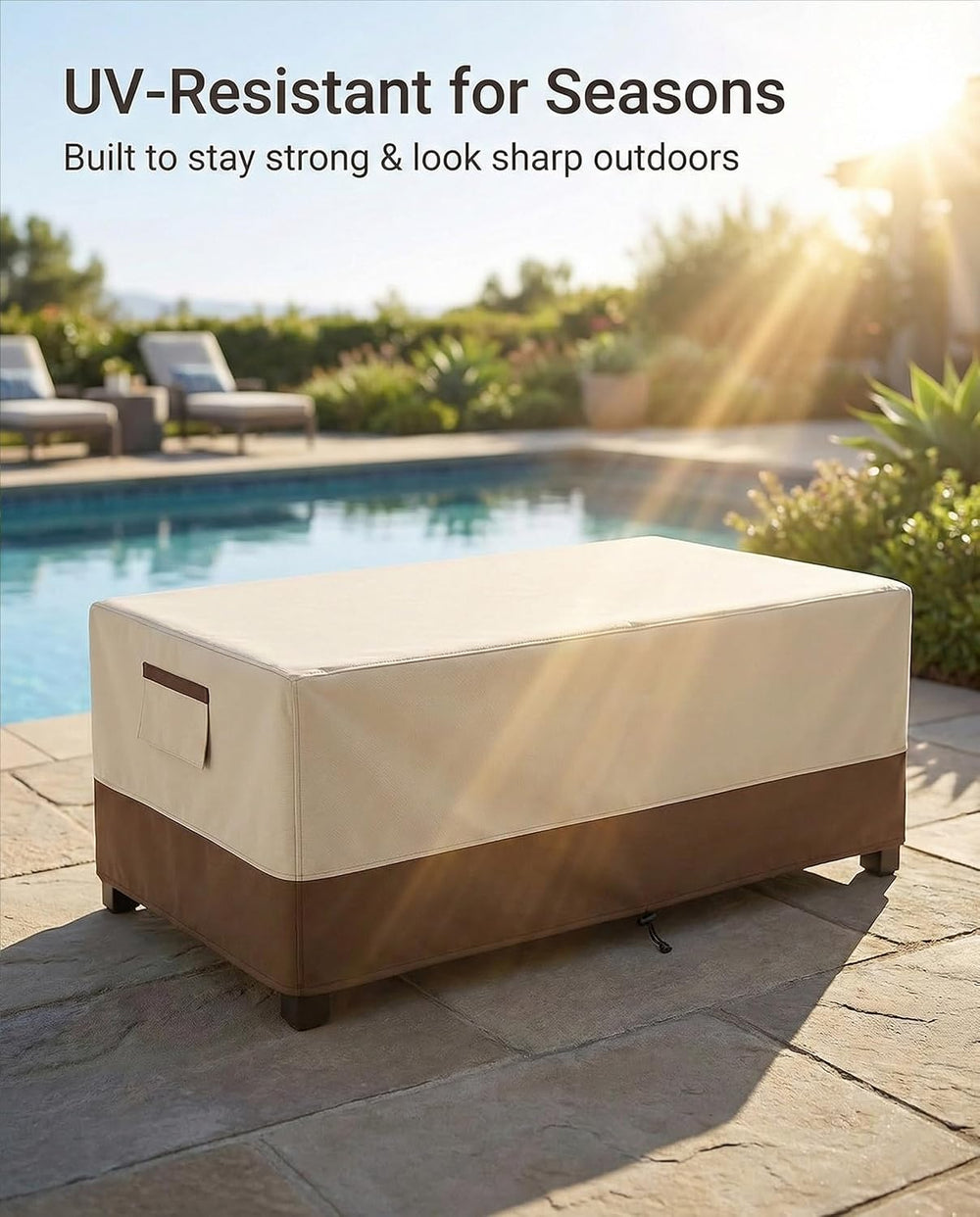 Waterproof Patio Coffee Table Cover, 600D Heavy Duty Outdoor Furniture Covers...