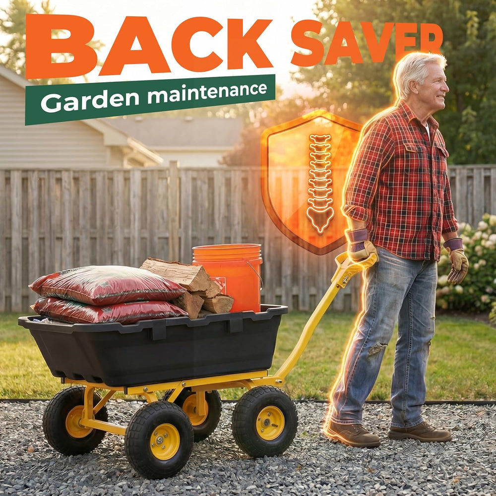Sekey Garden Dump Cart, 1000 lb Capacity, Quick-Release Bed