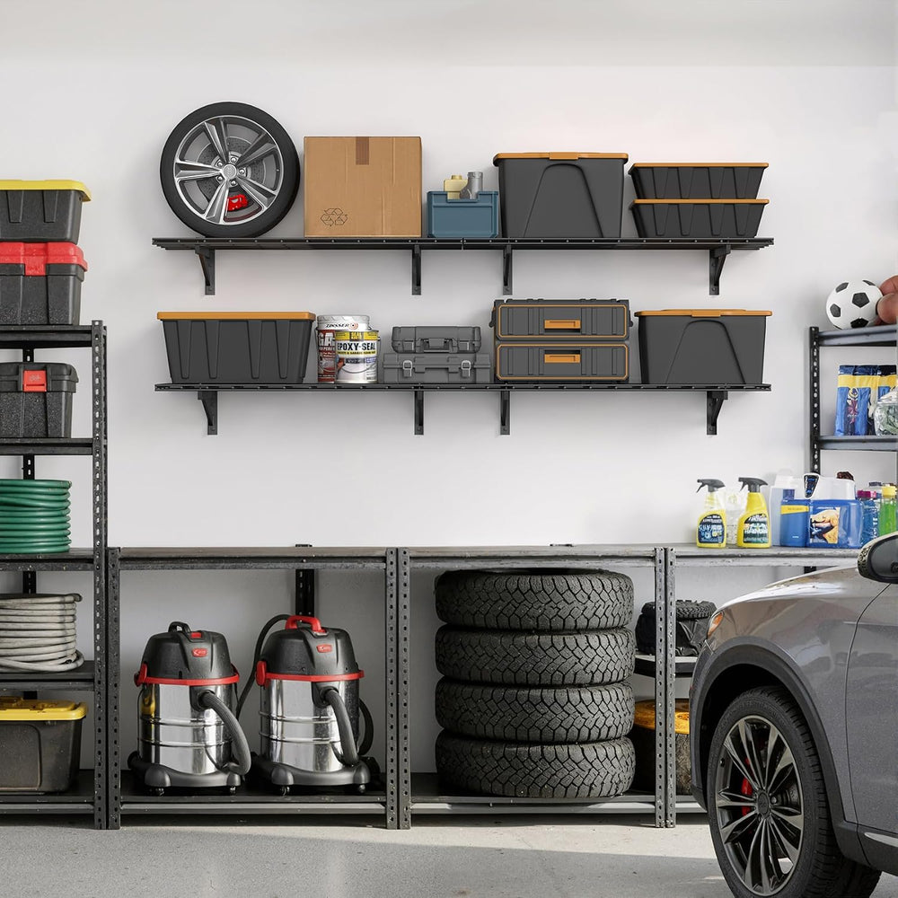 4 Pack Garage Shelving Wall Mounted, 1.5x4ft, 1400LB Heavy Load