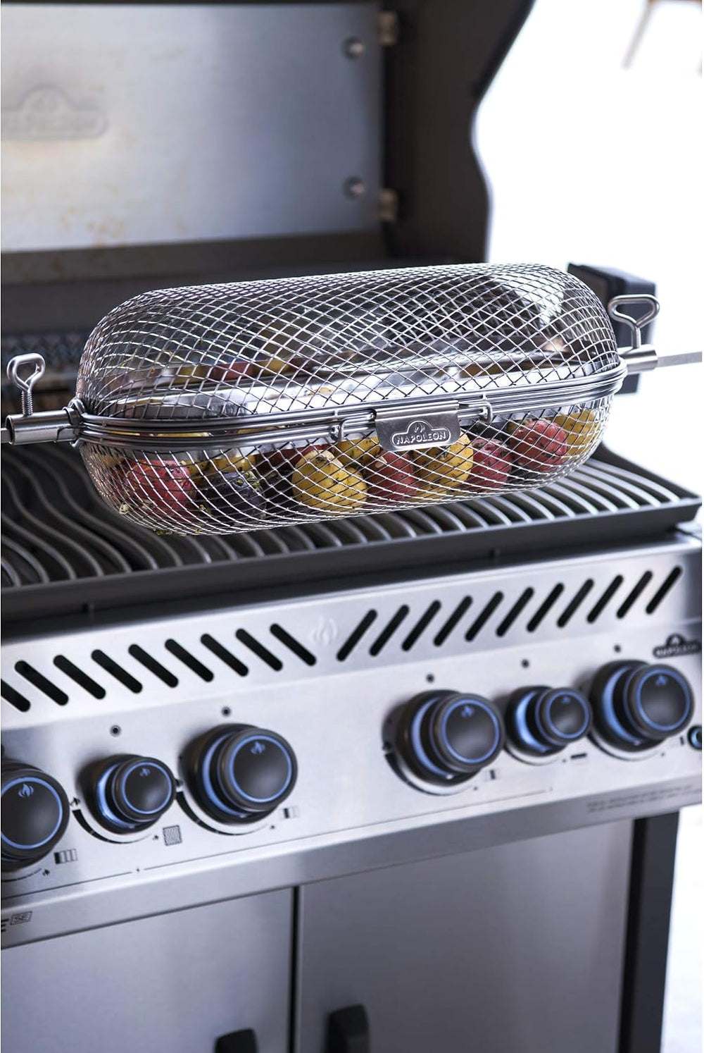 Napoleon Rotisserie Grill Basket - Stainless Steel, Fits Standard Spit Rods, ...