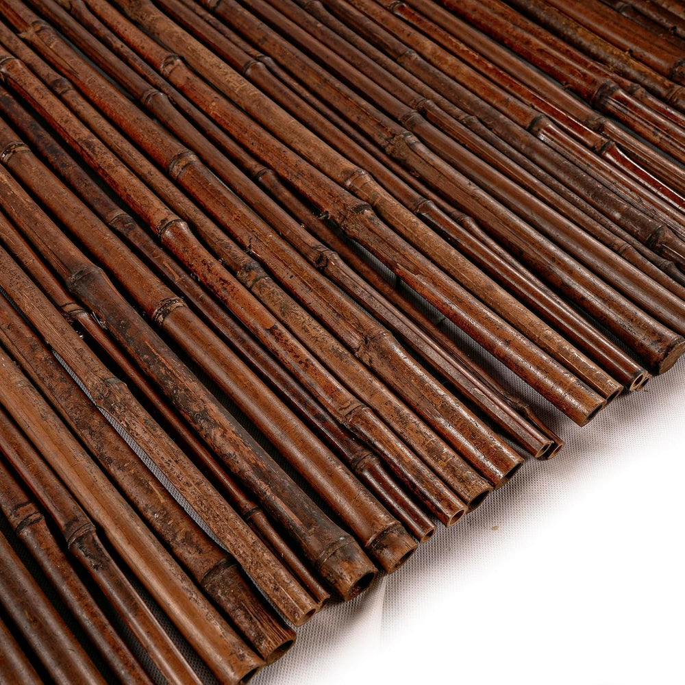 Carbonized Bamboo Fence 3ft x 8ft, Natural Outdoor Privacy Screen, Eco-Friend...