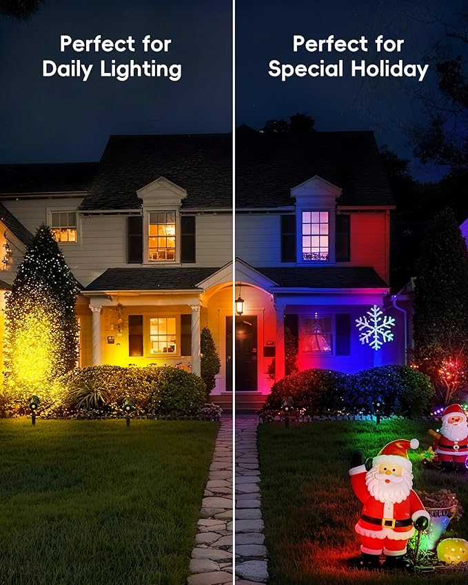 CORESLUX Smart RGBW Spot Lights Outdoor, Color Changing Warm White Landscape ...