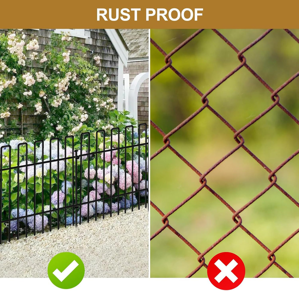 10 Panels No Dig Animal Barrier Fence, 13in(H) x 14ft(L) Garden Edging Border...