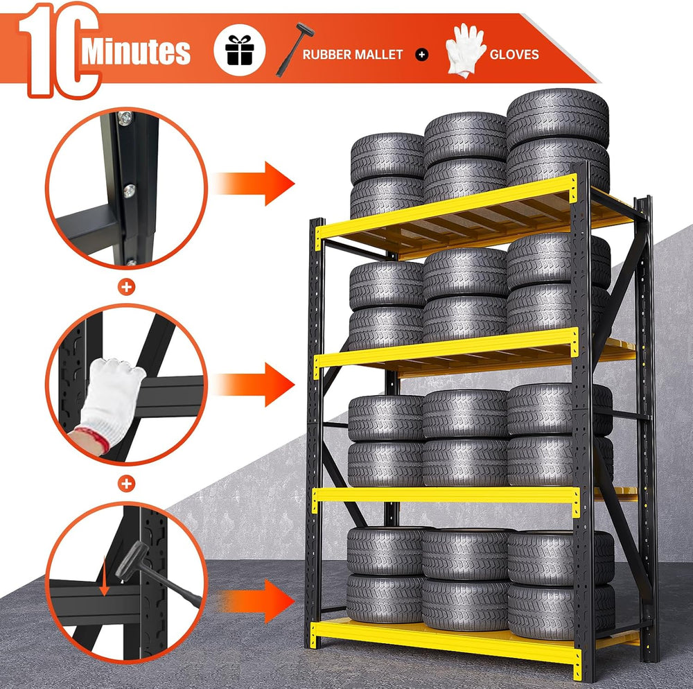 60"W x 20"D x 79"H Storage Shelves, 5000LBS Heavy Duty Metal S...