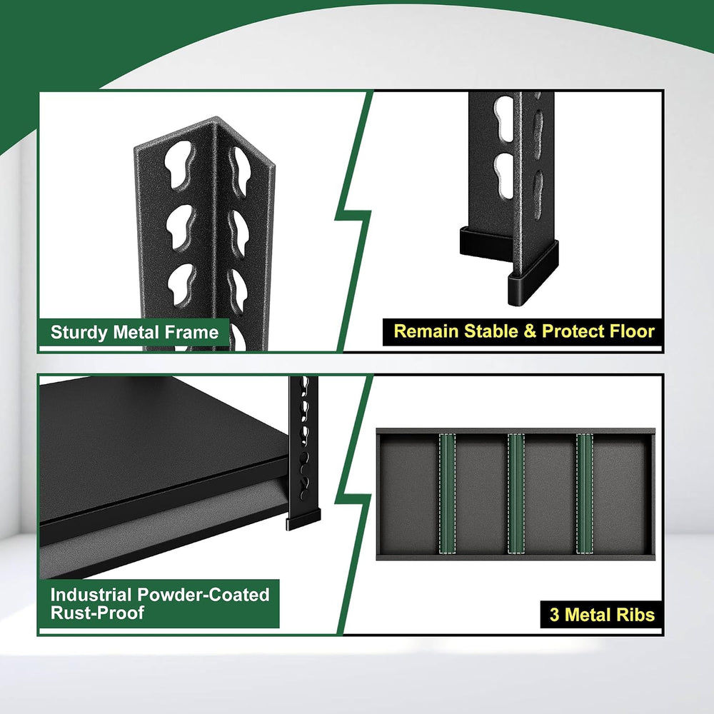 40" W Garage Shelving Heavy Duty, 1350LBS Loads Shelving Units and Stora...