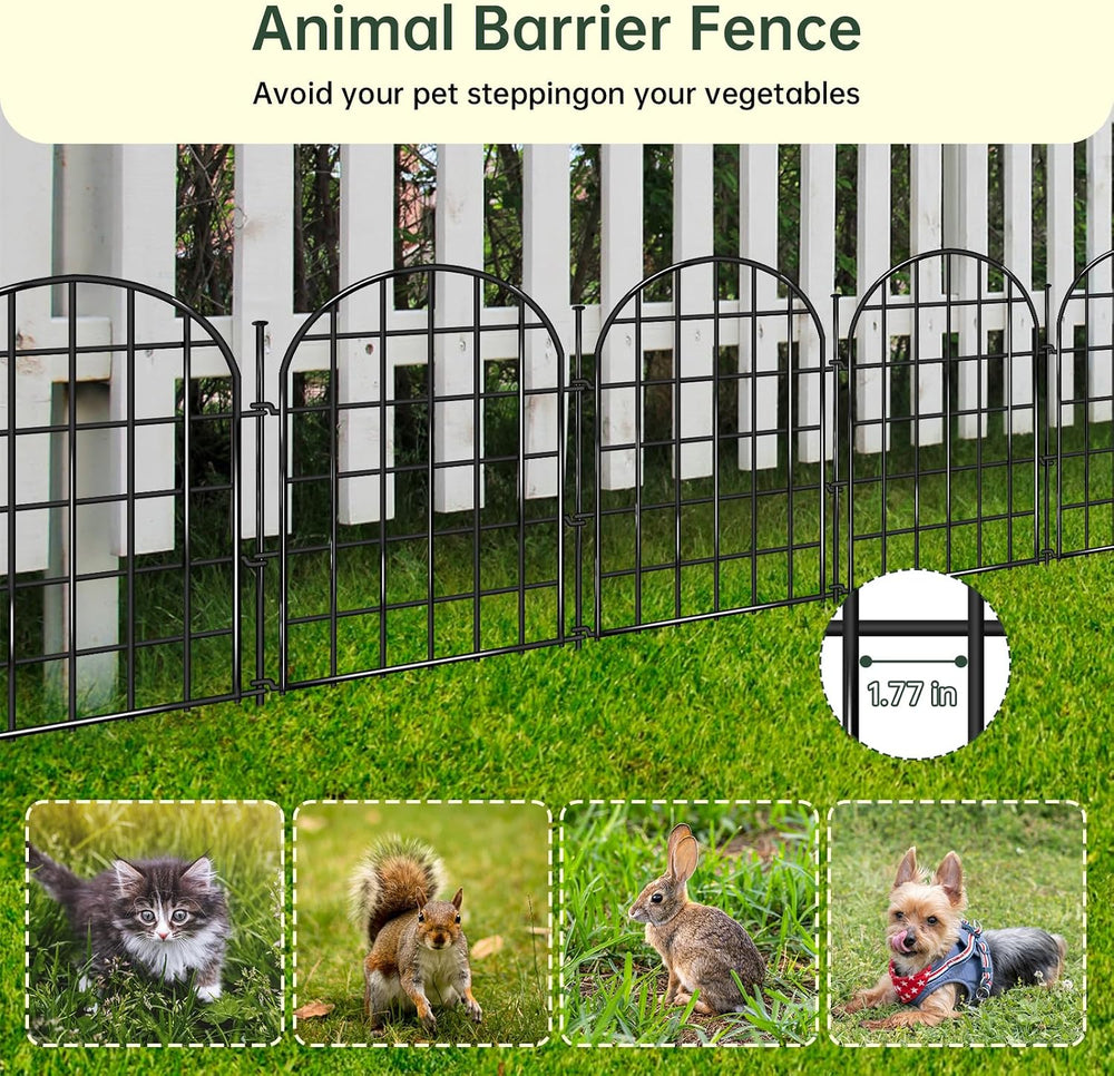 32.5 ft(L) x 22 in(H) Garden Fence, 30 Panels Arched No Dig Fence, Decorative...