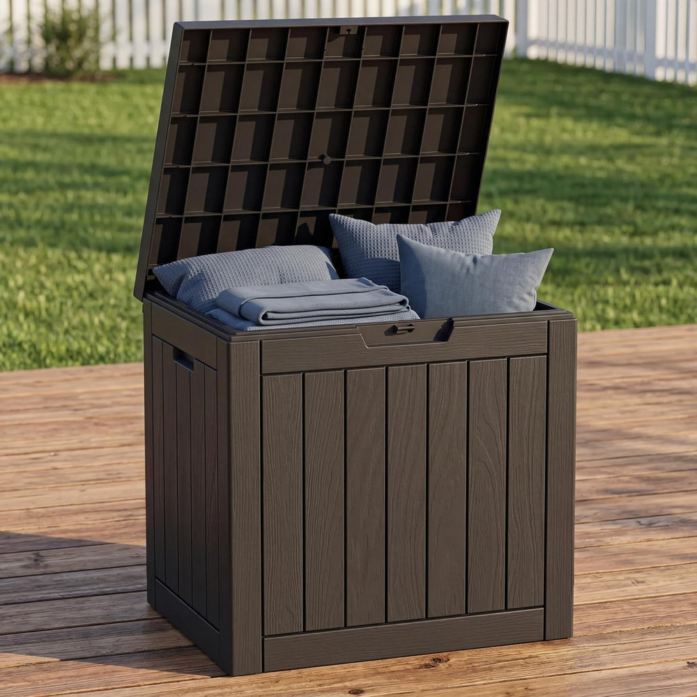 NicBex 30 Gallon Deck Box, Waterproof Resin Outdoor Storage Box Lockable for ...