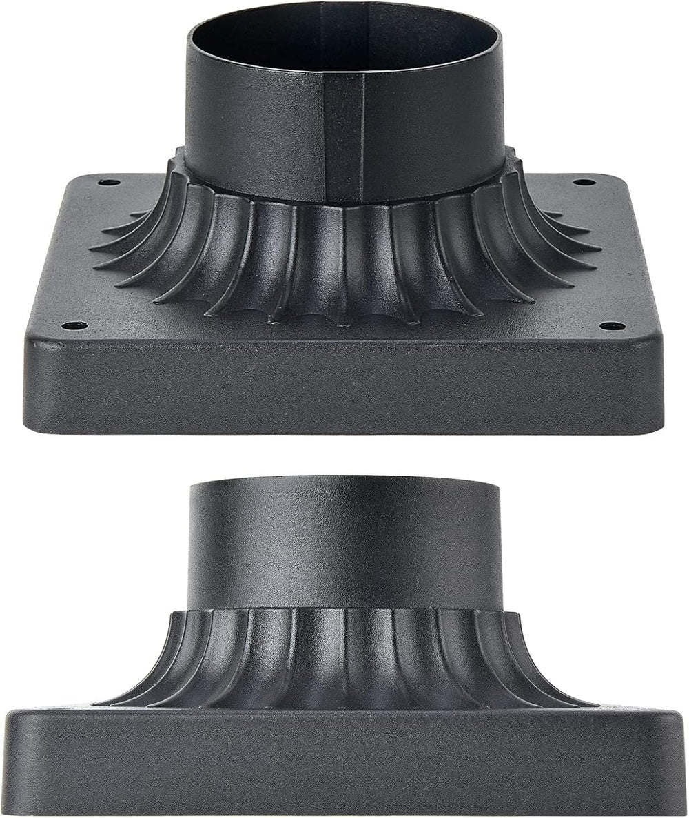 Pier Mount Base 6 Pack, Outdoor Post Light Adapter Matte Black