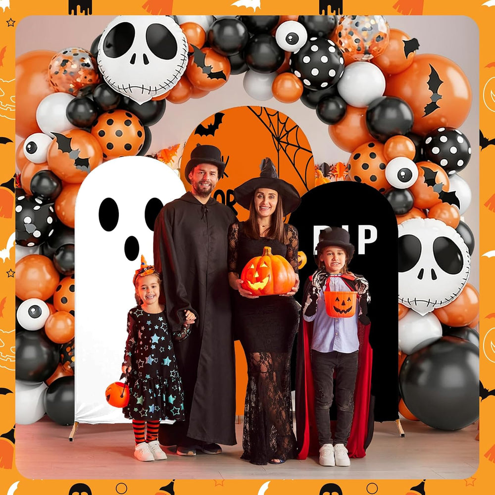 3 Pcs (6ft/5ft/4ft) Halloween Arch Backdrop Trick or Treat Decor Spider Ghost...
