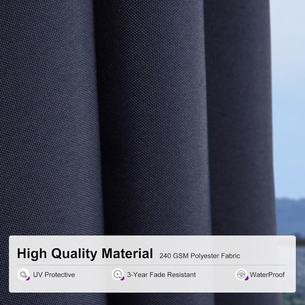 PURPLE LEAF Cantilever Patio Umbrella 10' X 10' Solar LED Light, Navy...