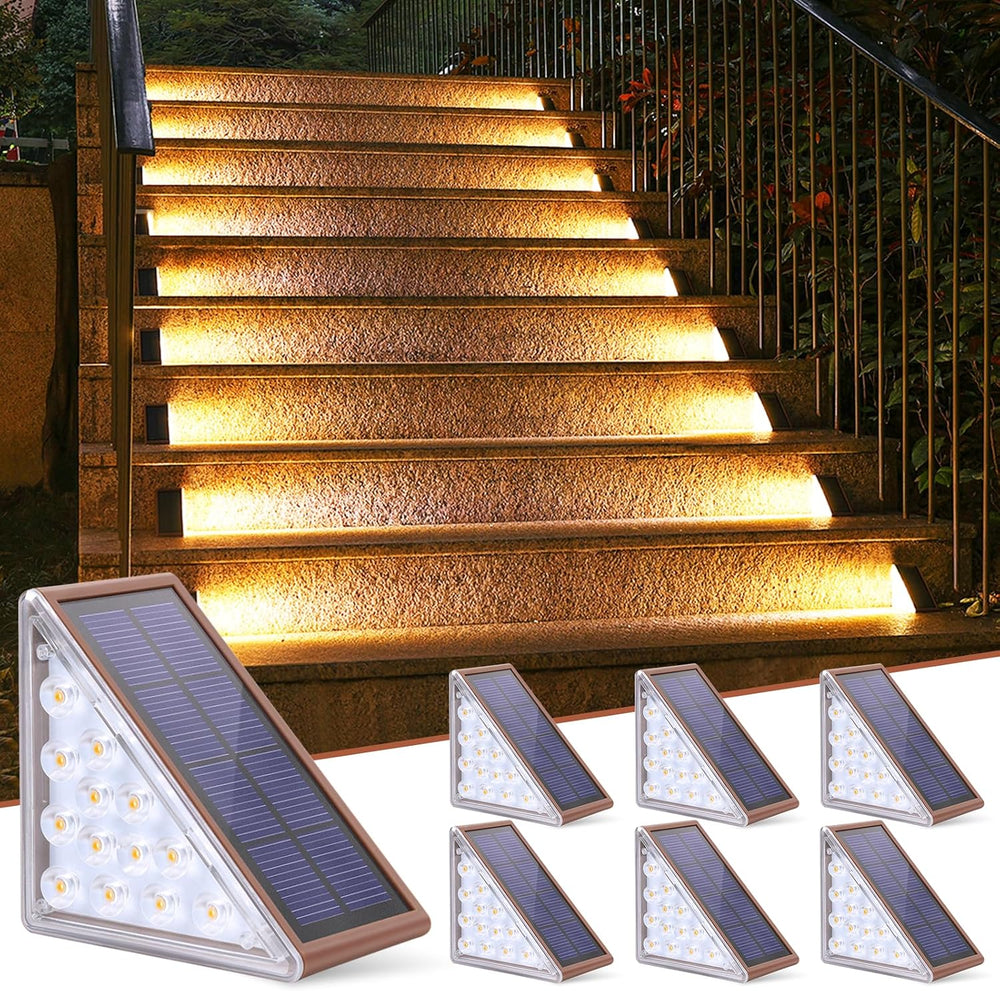 NIORSUN Outdoor Stair Lights 6 Pack, Solar Step Lights IP67 Waterproof with 1...