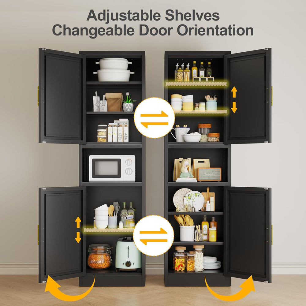 Tall Narrow Storage Cabinet 66.93" H Tall Bathroom Cabinet Metal Pantry ...