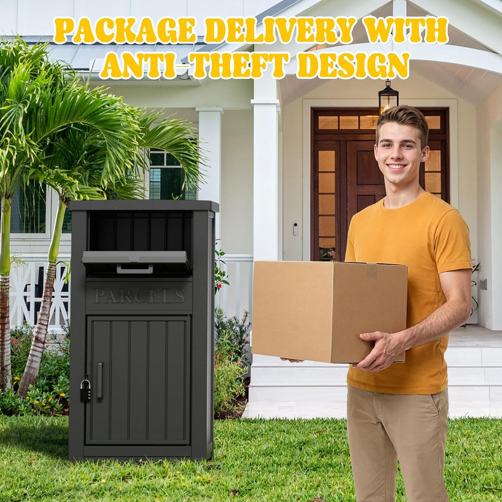 Package Delivery Boxes for Outside, Parcel Drop Box for, Black
