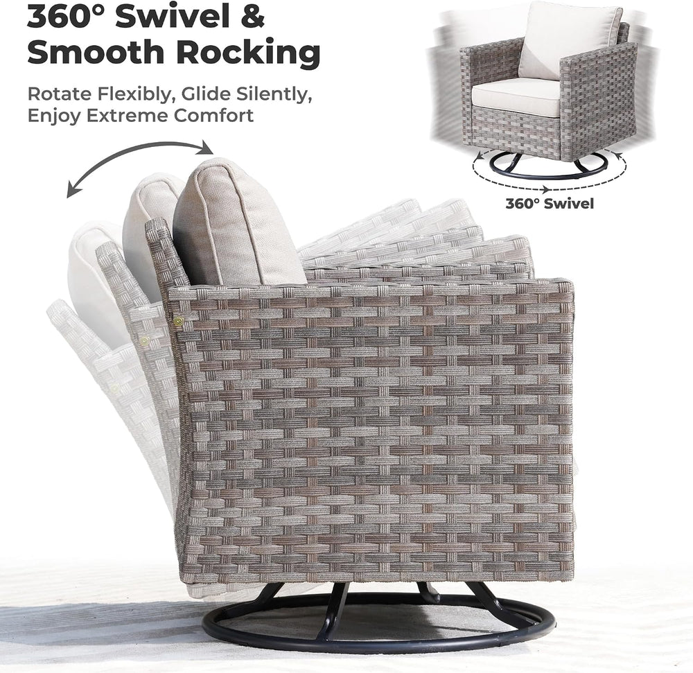 ovios 16 Pieces Patio Furniture Set, Outdoor Wicker Sectional Sofa Couch with...