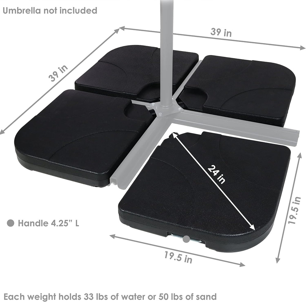 Sunnydaze 4-Piece Offset Cantilever Patio Umbrella Stand Weights, Square