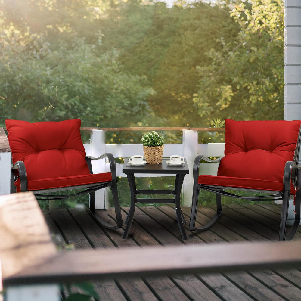 Kozyard 3 Piece Outdoor Rocking Chairs Patio Bistro Set