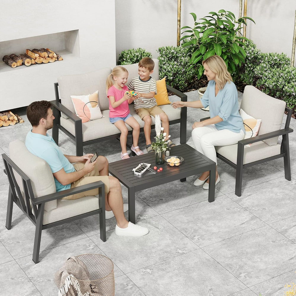 Aluminum Patio Furniture Sets Metal Outdoor Furniture Set with Coffee Table