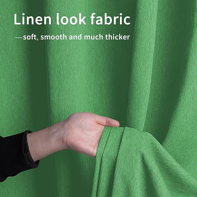 Easy-Going Linen Look Outdoor Curtains Waterproof Windproof Porch Curtains, S...