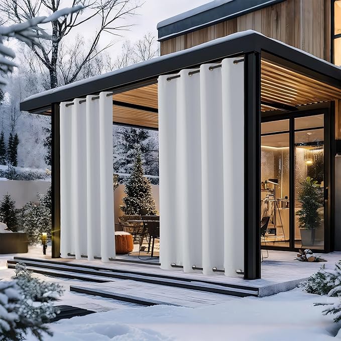 NICETOWN 2 Panels Outdoor Curtains Waterproof for Patio, Thermal Insulated To...