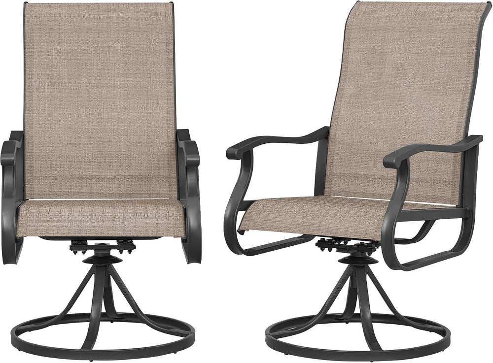 Amopatio Patio Swivel Chairs Set of 2, Outdoor Swivel Rocker Dining Chairs wi...
