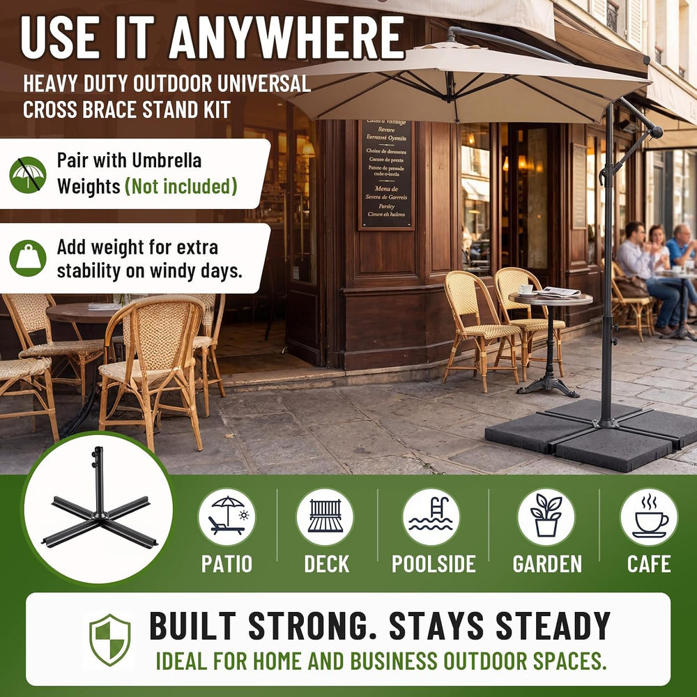 Heavy Duty Patio Umbrella Base Stand Cross Brace Kit, 39.4" x 39.4"...