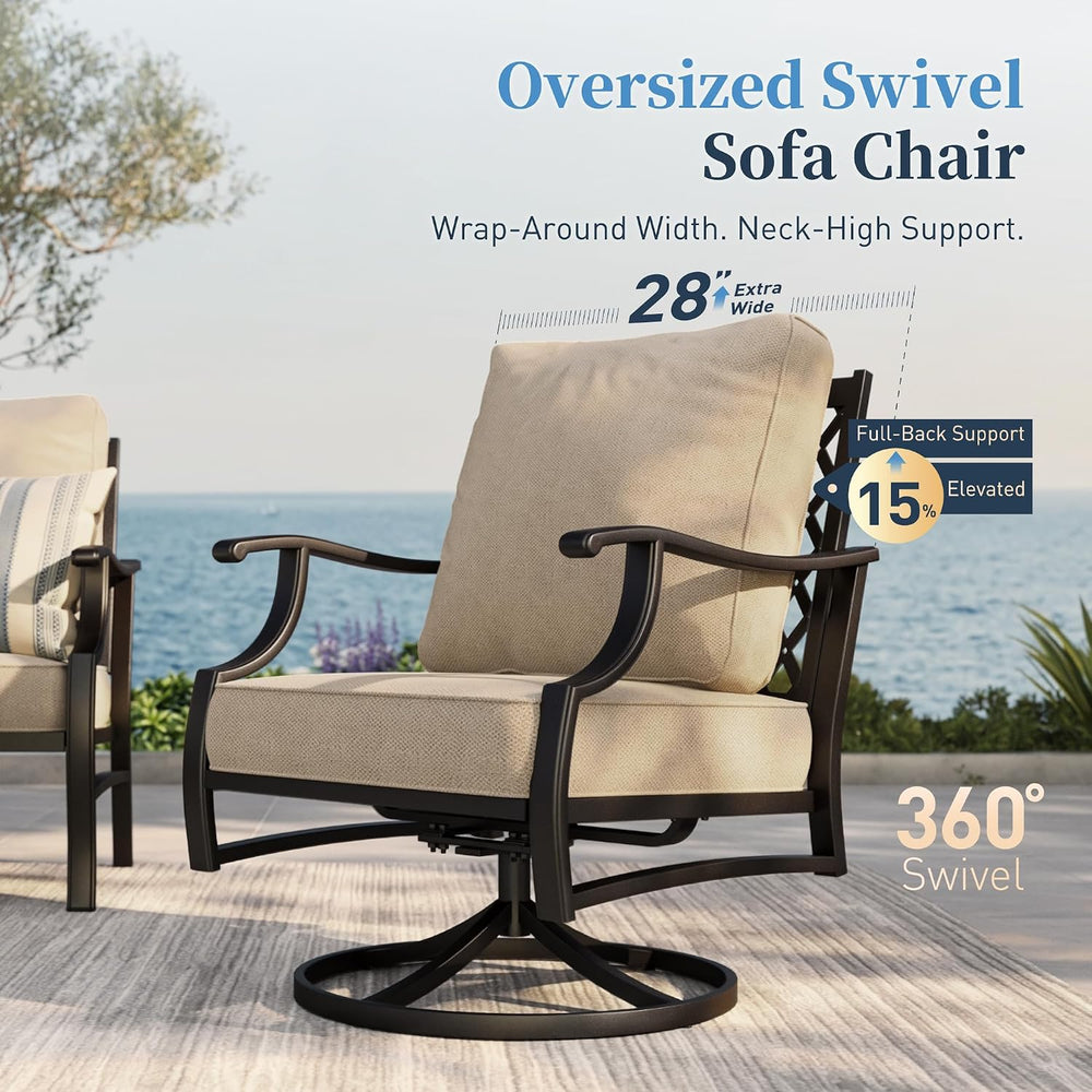 SUNSHINE VALLEY 4-Piece Metal Wrought Iron Outdoor Conversation Set