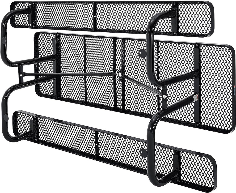 Global Industrial 8’L Rectangular Picnic Table, Expanded Metal, Black Thermop...
