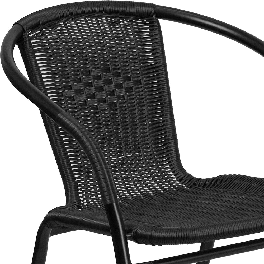 Flash Furniture Lila Modern Rattan Indoor/Outdoor Stackable Dining Chairs, St...