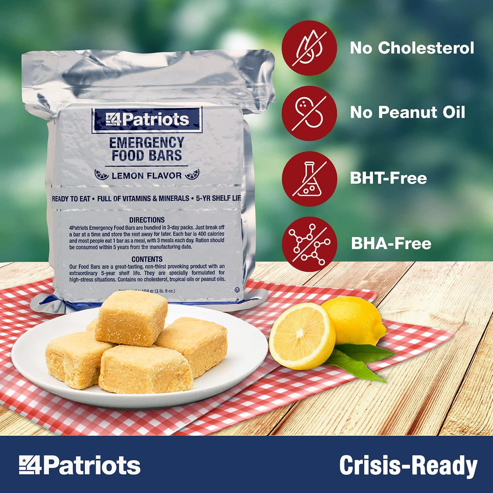 4Patriots Emergency Food Bars: Non-Perishable S.O.S Ration Designed to Last 5...