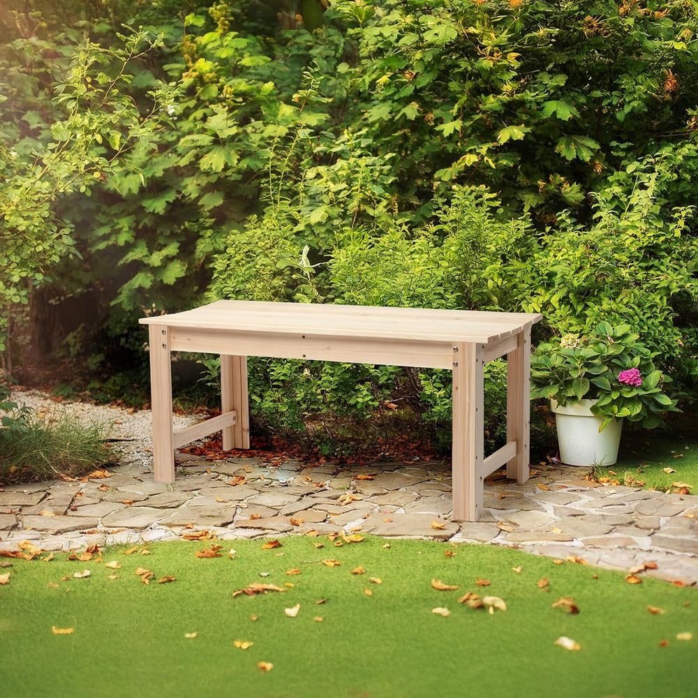 VINGLI Outdoor Wood Bench, 40" Outdoor Bench Patio Wooden Bench Garden B...