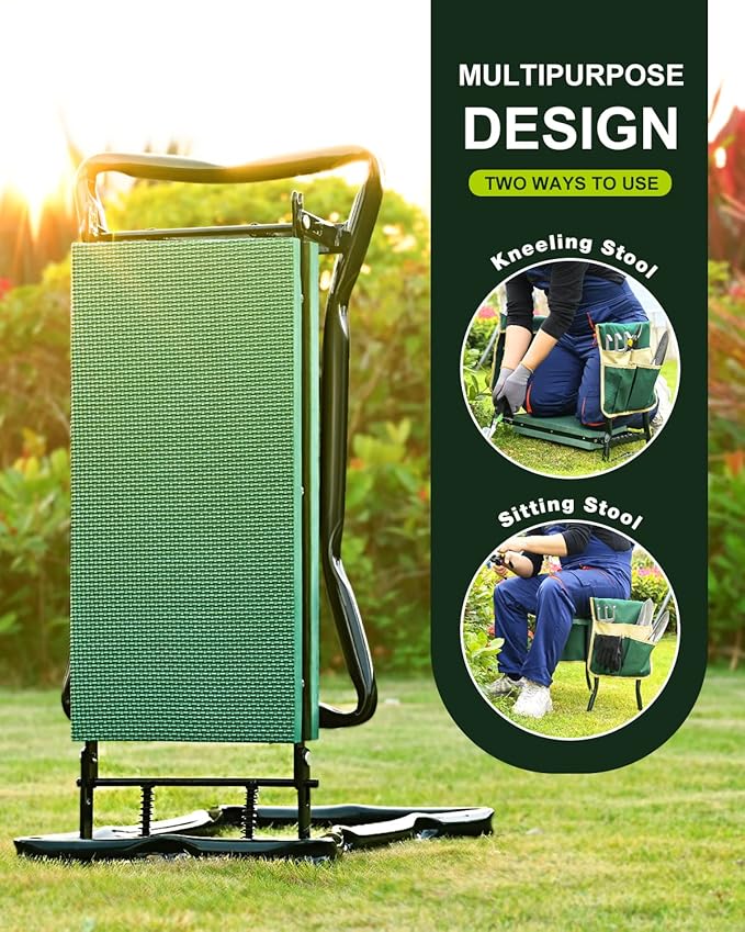 KVR Garden Bench for Kneeling and Sitting Foldable Garden Kneeler and Seat He...
