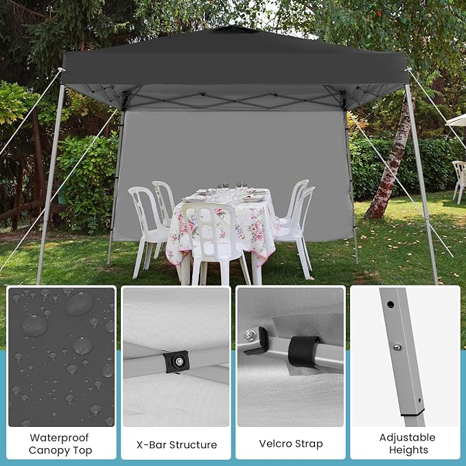 Canopy Tent, 10X10 FT Pop Up Canopy Outdoor Tent Slant Legs with Carrying Bag...