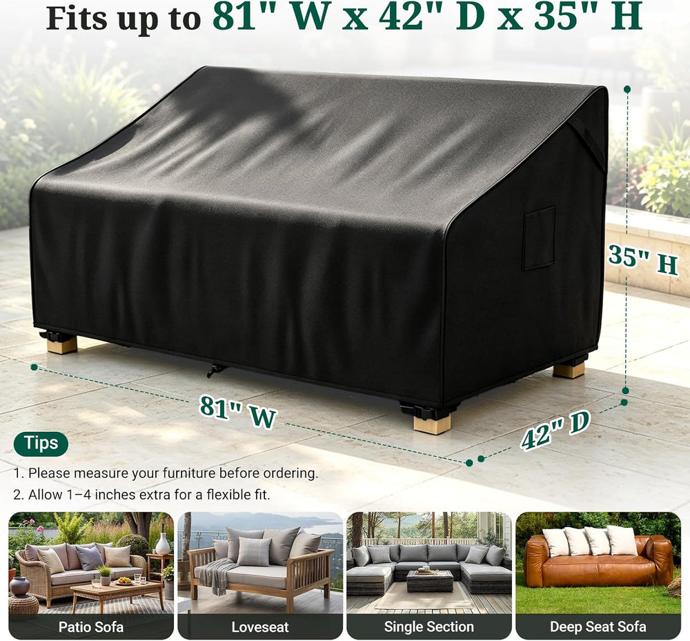 MR.COVER 3-Seater Outdoor Couch Cover Waterproof, Patio Furniture Cover for S...