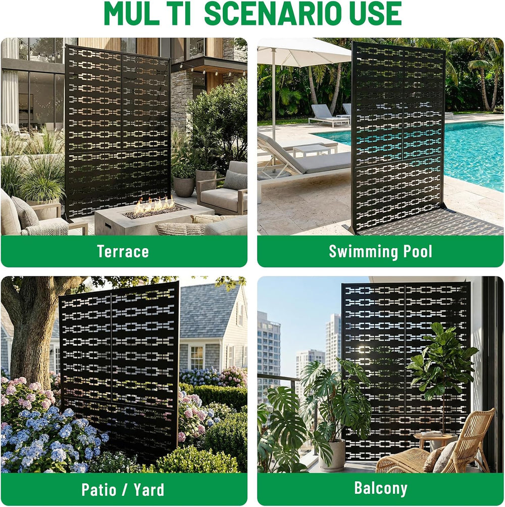 SnugNiture “Metal Privacy Screen”, 72" H × 47" W Weather Resistant ...