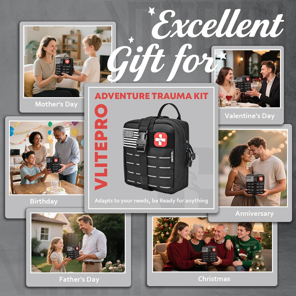 Advanced Trauma First Aid Kit - Emergency Camping Gear with Tourniquet Kit, C...