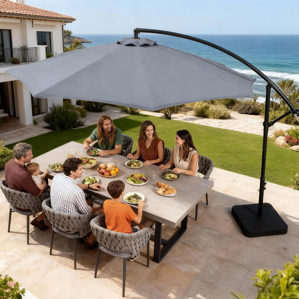 10FT Cantilever Offset Outdoor Patio Umbrella with Base Included