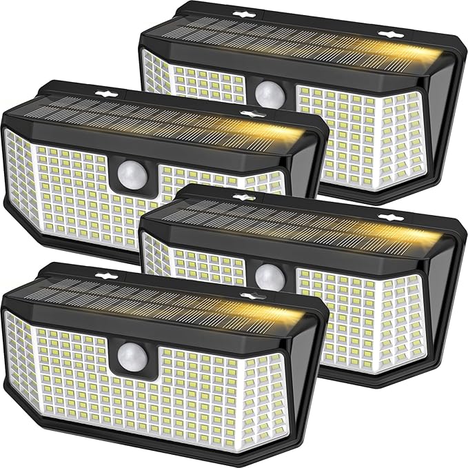Aootek Solar Outdoor Motion Sensor Lights 2500Lm Solar Panel to 15.3 in² and ...