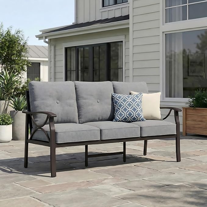 RoyalCraft Patio 3 Seats Sofa, All-Weather Outdoor Couch, Patio Furniture Sof...