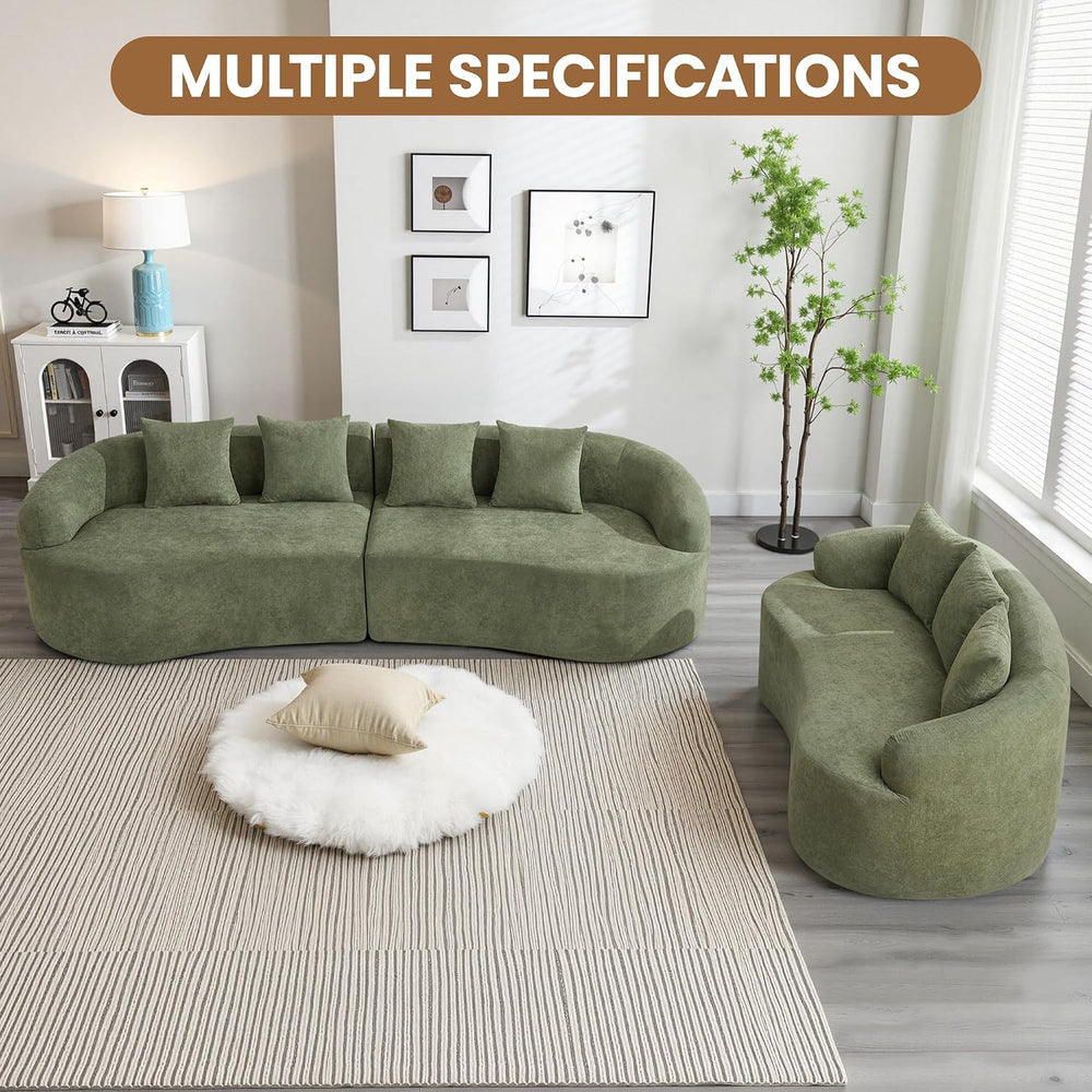 110" Boneless 4 Seater Sofa Couch, Modern Oversized Curved Cloud Sofa, C...