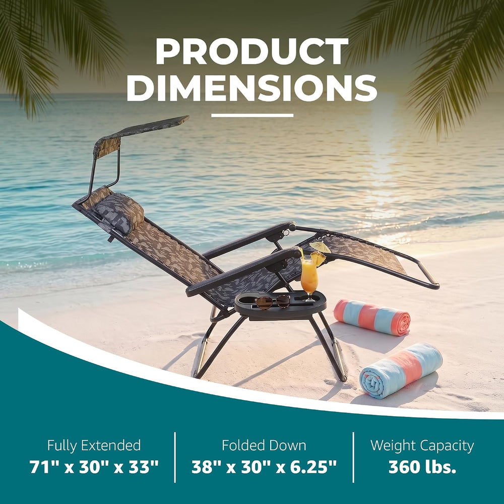 Bliss Hammocks XL Zero Gravity Lounge Chair, Platinum Flower, 30" Wide