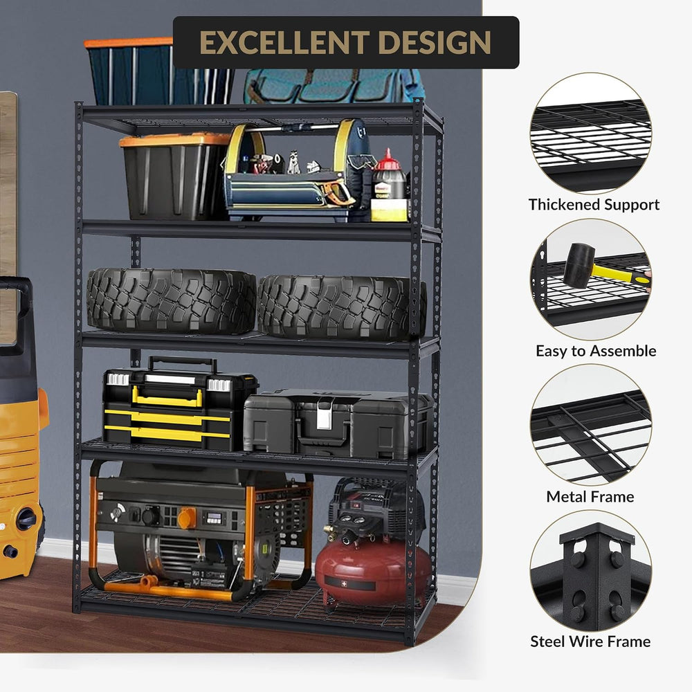 GarveeTech Heavy Duty Garage Shelving Unit, 48 in L x 24 in W x 72 in H Adjus...