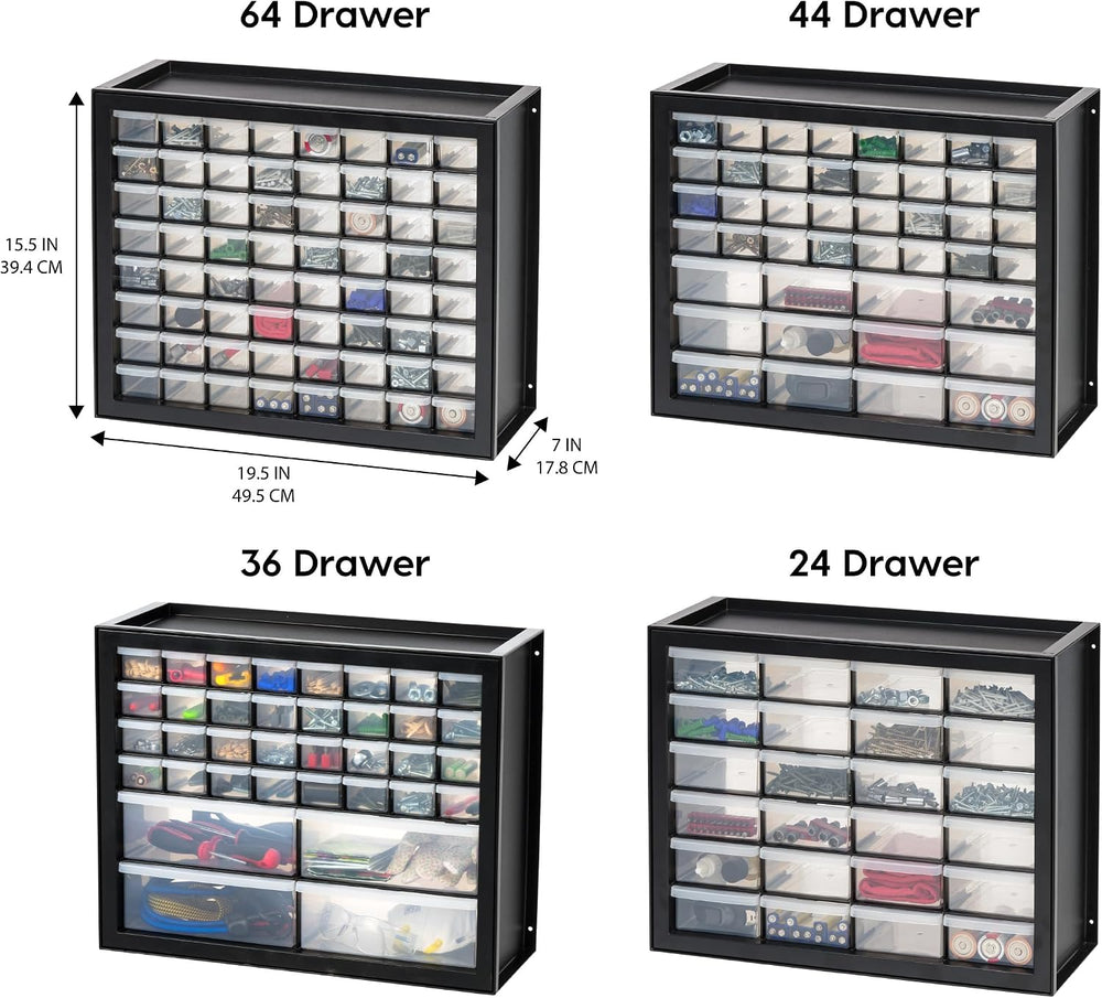 IRIS USA 36-Drawer Storage Cabinet, Garage Tool Screws, Made in USA, Black