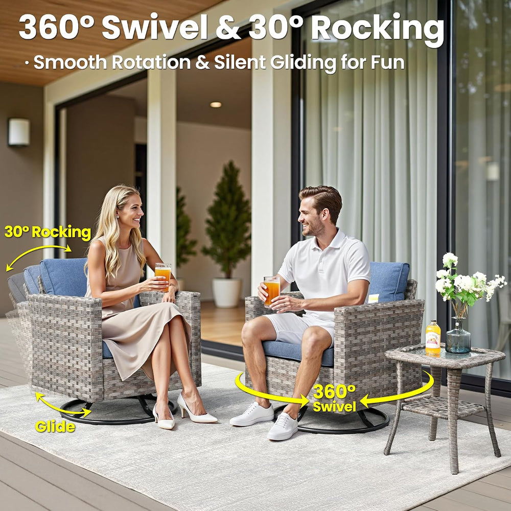 ovios 10 Pieces Patio Furniture Set, Outdoor Wicker Sectional Sofa Couch with...