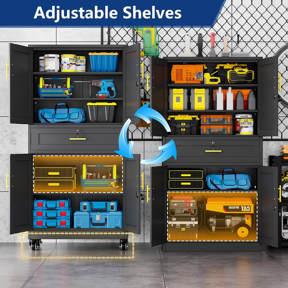 Ckzbx Metal Garage Storage Cabinet with Locking Drawers and Adjustable Shelve...