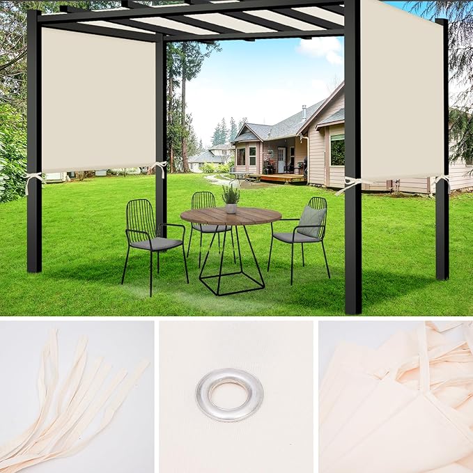Universal Canopy Cover Replacement for 17x6.8 Ft Outdoor Pergola Structure, G...