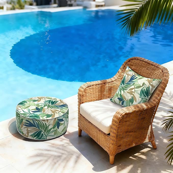 LVTXIII Inflatable Stool Ottoman Footrest with Handle, Decorative Fade-Resist...