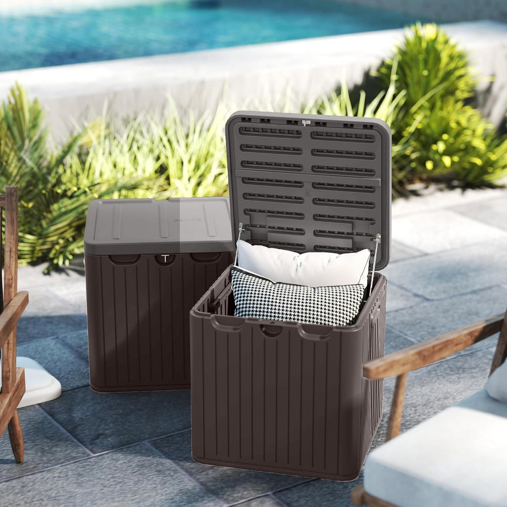 Kingdura 60 Gallon Outdoor Storage Box, Waterproof Resin Deck Box for Indoor ...