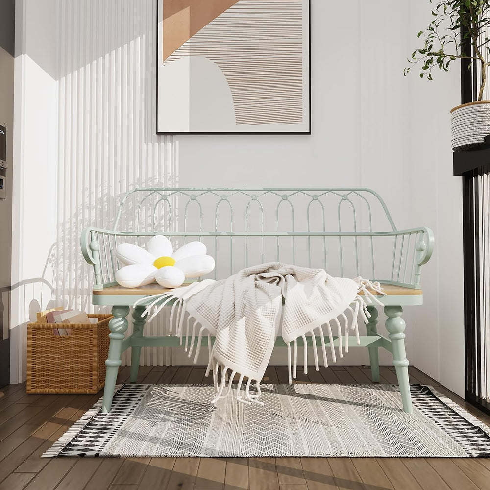 DIBRATY Entryway Bench,Spindle Back Wooden Dinning Bench, Farmhouse Foyer Ben...